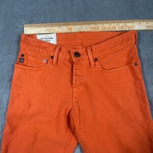 Abercrombie & Fitch Jeans Women 28x30 Orange Skinny‎ Stretch Button Fly Hipster